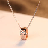 S925 Sterling Silver Snowflake Zircon Ring Pendant Rose Gold Necklace Design Fashion For Women