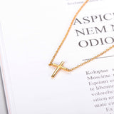 Gold Plating Cross Necklace Cute Bright Color Silver Pendant Necklace