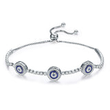 Silver White Gold  Plated Cubic Zircon Circle Bracelet 