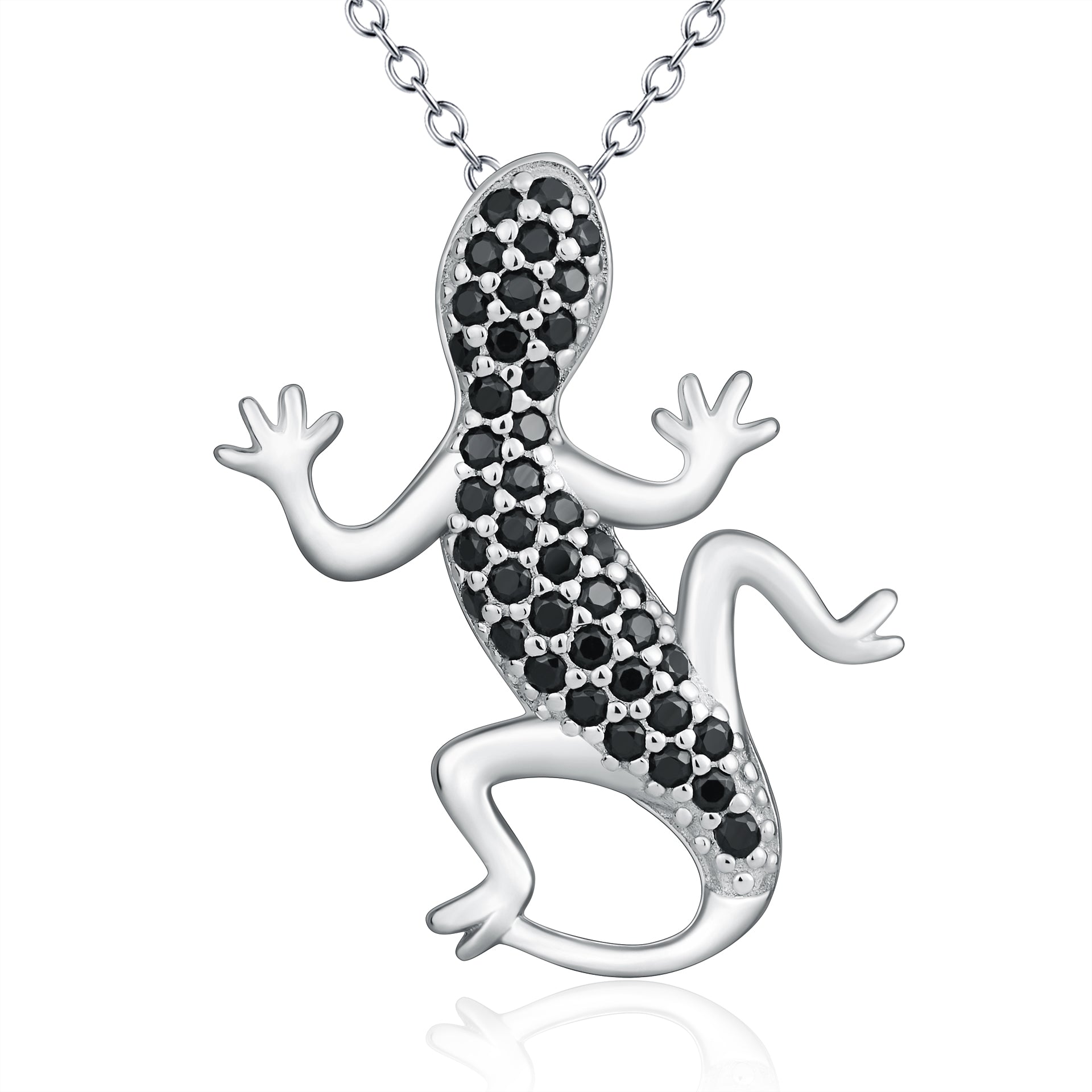 Gecko Shape Design Necklace Pendant Chain Animal Fashion Jewelry