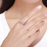 S925 Sterling Silver Timeless Elegant Ring White Gold Plated Zircon Ring