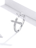 925 Sterling Silver Beautiful Cross Finger Rings Fashion Wedding Jewelry For Gift