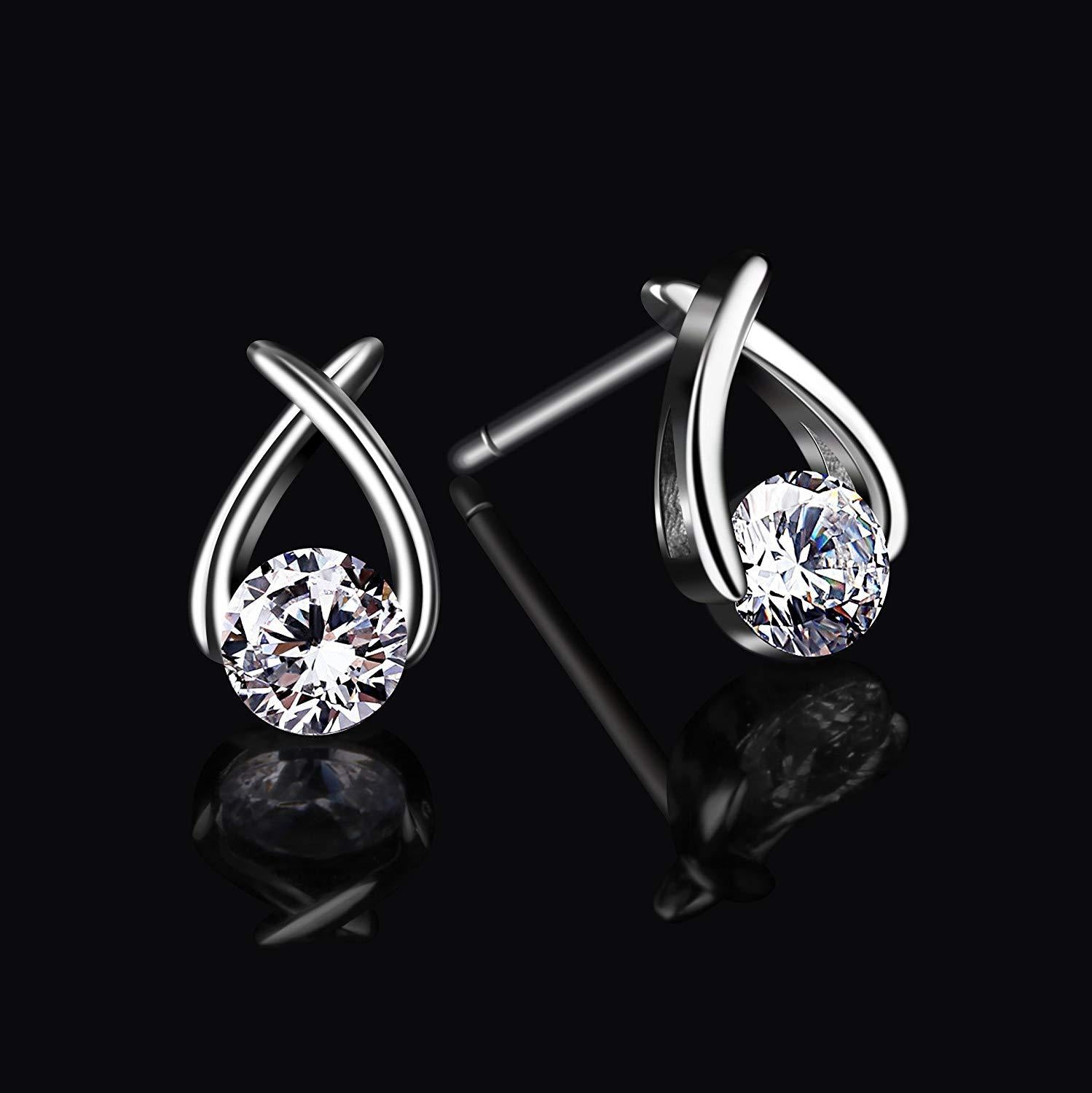 S925 Sterling Silver Creative Cross Budding Personality Wild Earrings Jewelry Cross-Border Exclusive