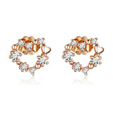 Shining Heart & Luminous Cubic Zircon Love Stud Earrings