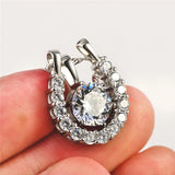 Crystal Cubic Zirconia Micro Pave Silver Pendant Anniversary Jewelry