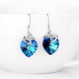 Shining heart shape drop earrings for women jewelry fashion earrings