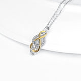 Cubic Zirconia Silver Necklace Women Jewelry Crystal Necklace Heart Shape Love