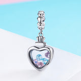 S925 Sterling Silver Zirconia Memory Bottle Charms