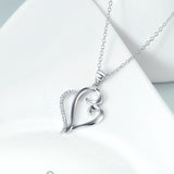 Double Heart Shaped Wholesale 925 Sterling Silver Necklace For Woman