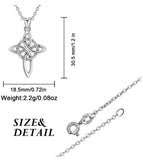 Genuine 925 Sterling Silver Celtics Cross Pendant Necklaces for Women Girls Gift Round Fashion Sterling-silver Jewelry