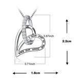 S925 Sterling Silver Creative Geometric Love Necklace Female Jewelry Clavicle Chain Pendant Cross-Border Special