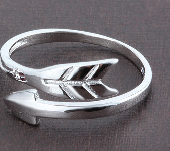 S925 Sterling Silver Men And Women Cupid Arrow Open Couple Ring