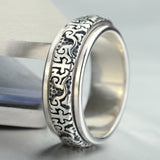 Wide Band Fashion Spinner Ring 8mm Biker Style 925 Sterling Silver