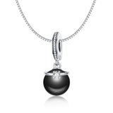 925 sterling silver zirconia black shell Pearl distinguished temperament Charms