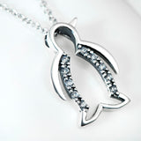 Cute Penguin Shaped Necklace Wholesale 925 Sterling Silver Necklace