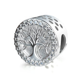 Tree of Life Jewelry 925 Sterling Silver CZ Bead Charm