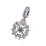 Four-leaf clover zircon beads S925 sterling silver bead necklace pendant jewelry accessories