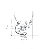 925 Sterling Silver Women Birthday Gift Vintage Pendant Anchor Necklace