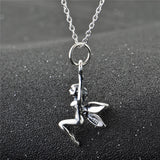 Fairy necklace with wings wholesale design silver jewelry necklace