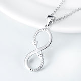 Fashion Infinity Necklace 925 Sterling Silver Cubic Zirconia Jewelry For Woman
