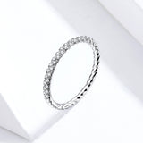 S925 Sterling Silver Couple Ring White Gold Plated Zircon Ring