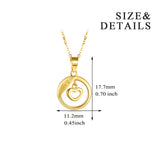 18K Gold Love Lettering Heart Shaped Hollow Geometric Pendant Necklace