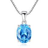 sky blue topaz gemstone pendant necklace for ladies sterling silver necklace wholesale