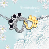 S925 Sterling Silver Creative Animal Paw Print Pendant Necklace Female Jewelry Cross-Border Exclusive