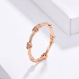 S925 Sterling Silver Love Your Heart Ring Rose Gold Plated cubic zirconia Ring