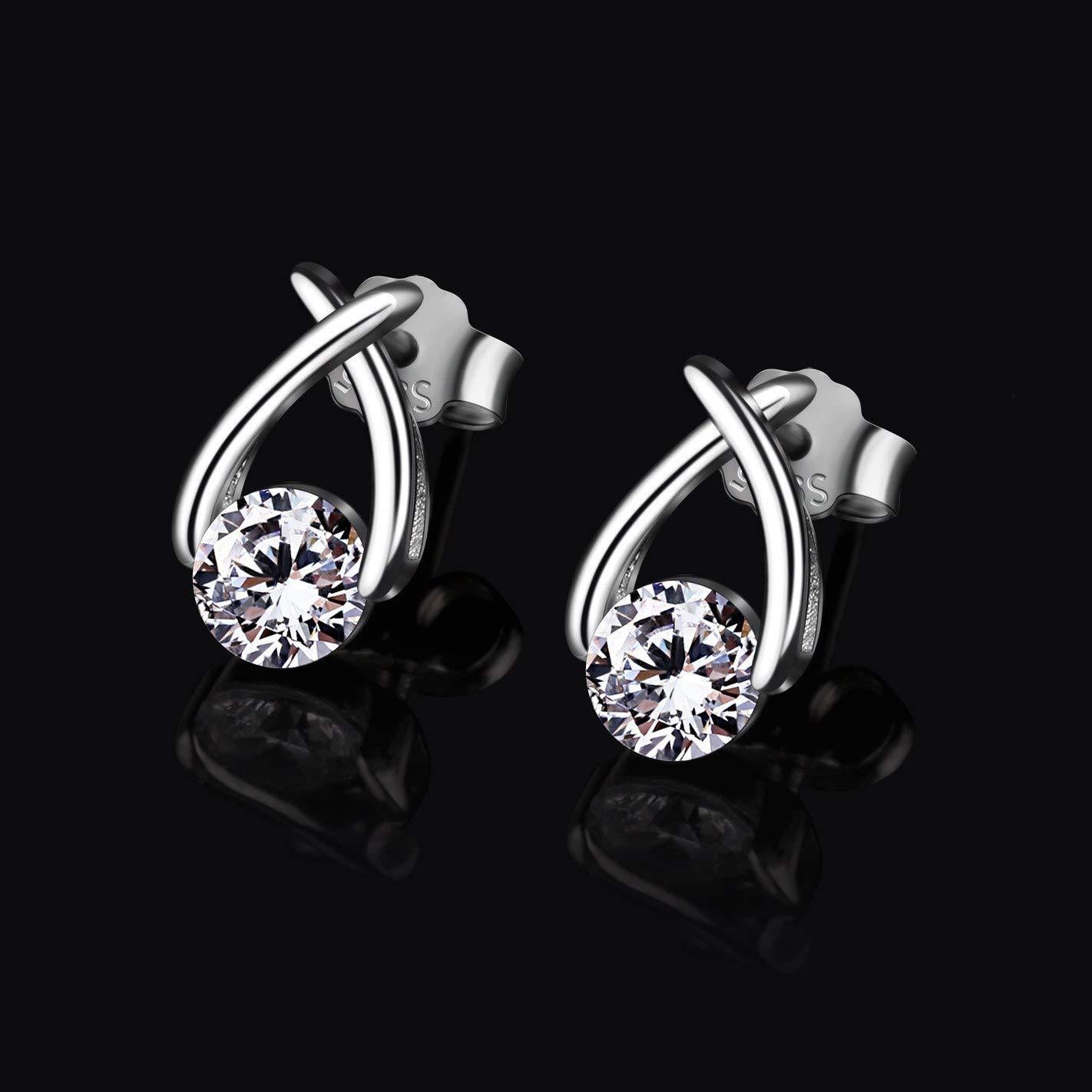 S925 Sterling Silver Creative Cross Budding Personality Wild Earrings Jewelry Cross-Border Exclusive