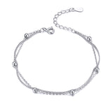 Silver White Gold Plated Bead Bracelet