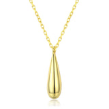 Golden Water Drop Pendant Necklace 