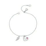 925 Sterling Silver Beautiful Letter Link Chain Bracelet with little Charm Fashion Jewelry For Gift