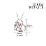 Sterling Silver Lovely Animal Heart Moon Pendant Necklace Jewelry Gift for Women Girls