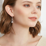 Pearl Cable Hoop Earrings Peal Drop Pendant Round Circle Earrings