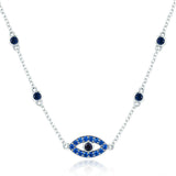 925 Sterling Silver Evil Eye Chain Pendant Necklaces for Women Fashion Sterling Silver Jewelry