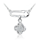 Wholesale 925 Sterling Silver Necklace With Lock-And-Ring Flower Hanging Jewelry