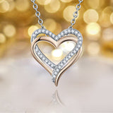 S925 Sterling Silver Creative Micro-Inlaid Love Double Love Pendant Necklace Female Jewelry Cross-Border Exclusive