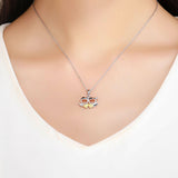 S925 Sterling Silver Devil Angel Pendant Necklace White Gold Plated and Gold Plated Necklace