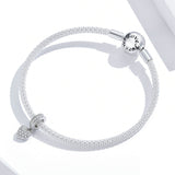 925 Sterling Silver Shining Heart Pendant Charm fit DIY Braceclet Precious Jewelry For Women
