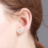 925 Sterling Silver Angle Wings Stud Earrings For Women