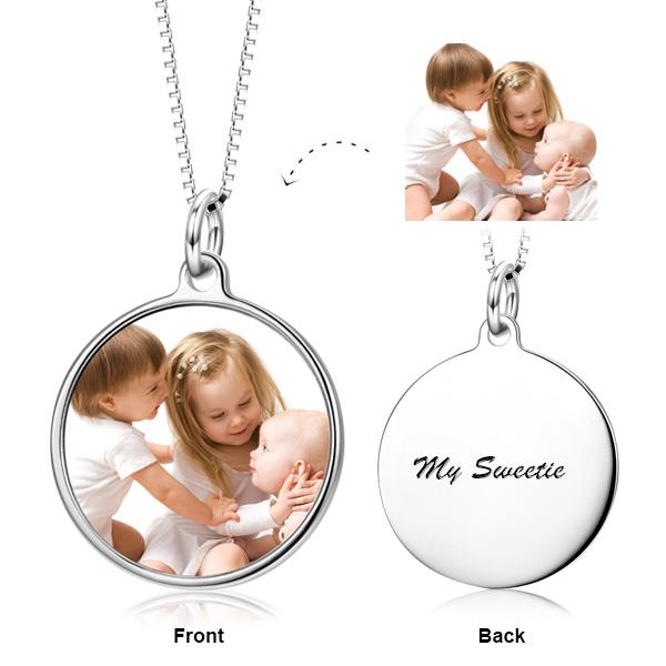 I Cherish And Adore You - 925 Sterling Silver Color Photo Necklace Adjustable 16”-20”