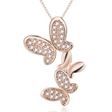 Animal Jewelry Necklace Rose Gold Butterfly Silver Necklace