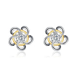 Gold And Silver Flower Earrings Stud Earrings Design High Quality Jewelry