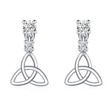 Celtic Knot Earrings Fashion Stud Zirconia Gemstone Silver Design Earrings
