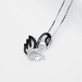 Black Swan And Cubic Zirconia Swan Animal Jewelry 925 Sterling Silver