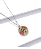 925 Sterling Silver Beautiful Basketball Pendant Necklace Fashion Jewelry For Gift