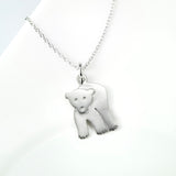 Cut Animal Bear Shaped Necklace Wholesale 925 Sterling Silver Jewelry For Gifts