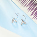 925 Sterling Silver Jewelry Leaf Shape Earrings For Women