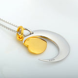 Engraved Pendants Necklace Heart Moon Jewelry For Mother Day